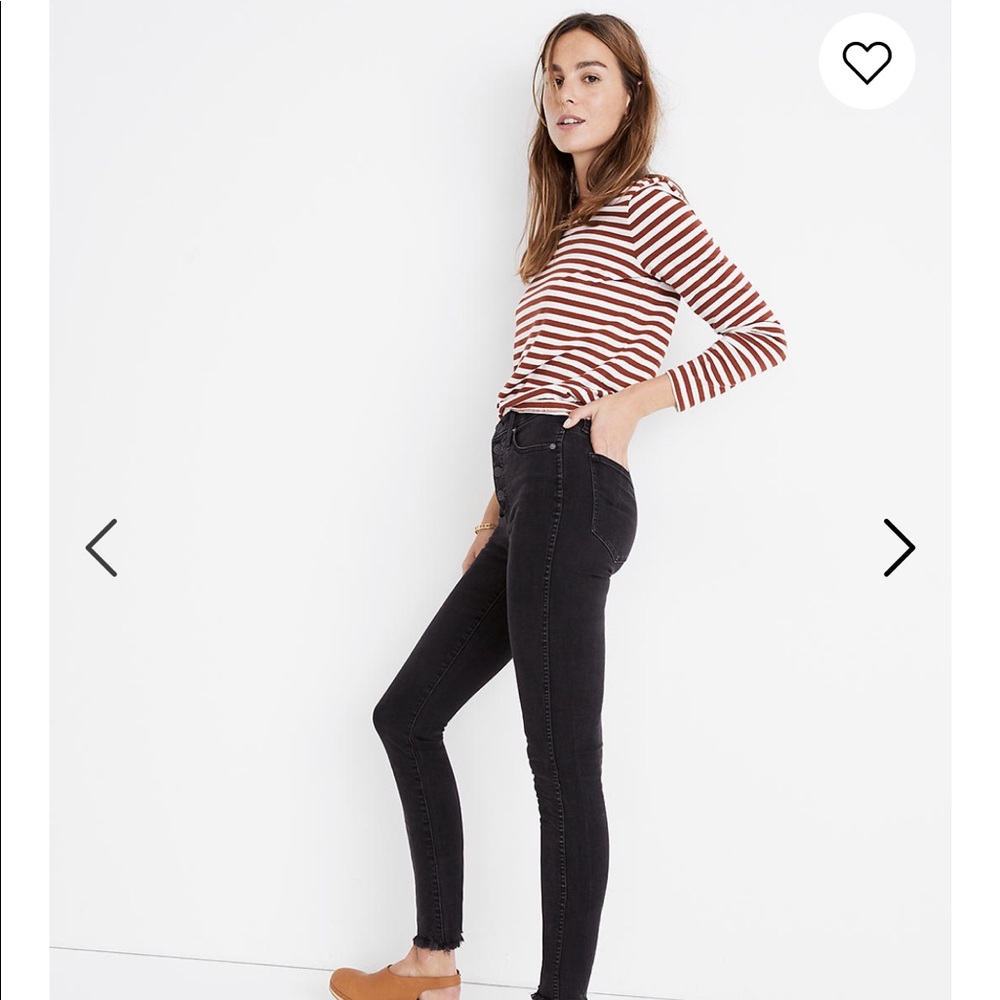 Madewell High Rise Skinny Jeans Black 34 Petite